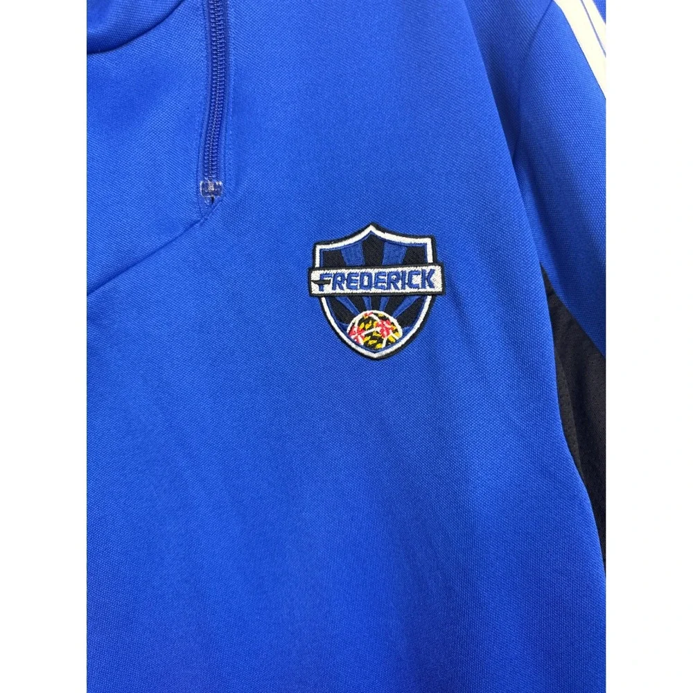 Adidas Mens XL Blue ClimaCool Frederick Soccer Quarter Zip Training Top Pullover